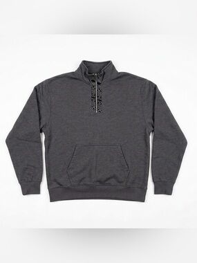Nike women’s Dark Gray Half-Zip Sweatshirt with Branded Zip Tape